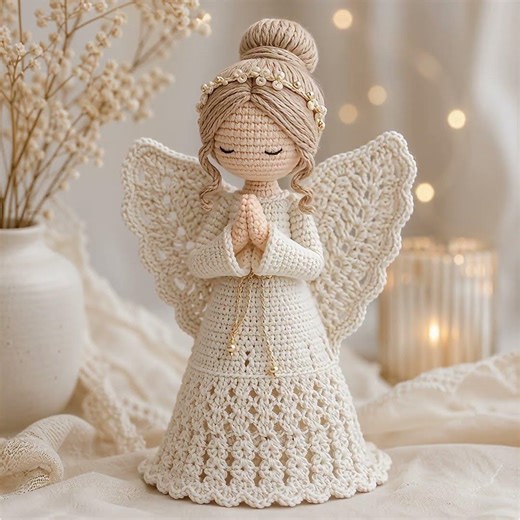 Crochet Angel Doll Pattern 🧶 Beginner Amigurumi Angel Tutorial | Kawaii Plushie PDF