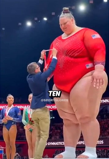 Is she the biggest gymnast of all time? 🤯 #fyp #athlete #gymnastics #brainrot #sports