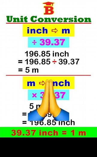 inch to m, m to inch Conversion