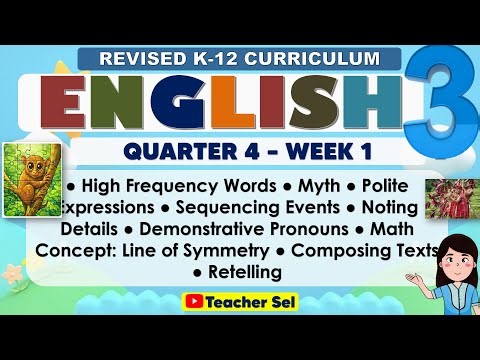 English 3 Quarter 4 Week 1 Revised K-12 ● High Frequency Words ● Myth ● Polite Expressions