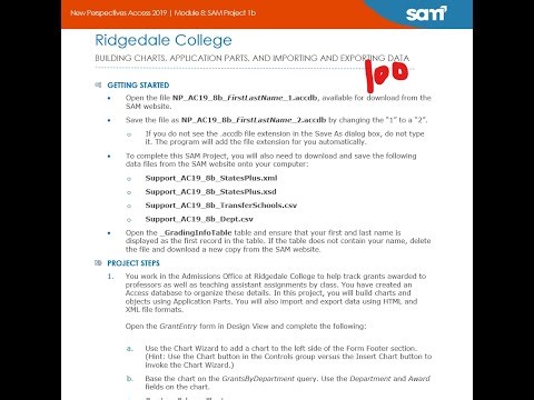 New Perspectives Access 2019 | Module 8: SAM Project 1b