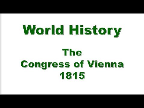 World History - The Congress of Vienna 1815