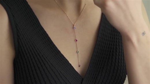 Personalized Birthstone Family Tree Y Necklace, 925 Sterling Silver Lariat - Etsy