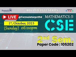 BEU PYQ-2022 Series Mathematics-II 2nd Semester #pyq #mathematics #cse #beu #formulator