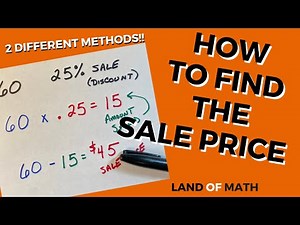 How to find the sale price using percentages