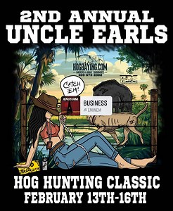 ***$2,500*** added Dates are set for the hog hunting Classic February 13-16!!! Uncle Earl's Hog Dog Trial, Inc @topfans Uncle earls classic notes February 13-16 will be the hunt dates 4 person teams $500 80% payouts. If we weigh in 300 head it will be 100% payout plus $2,500added 1st - 3rd longest stringer and 1st - 3rd heaviest 5. $200 side pots for biggest sow, boar, & Barr. For more info and sponsorship opportunities call 4096732382. Weigh ins at 417 Lonnie Malone road Downsville, Louisiana F