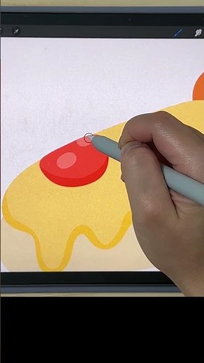 ASMR Drawing | 프로크리에이트 피자 pizza 쉽게 그리는 방법 드로잉 사각사각 힐링영상 illust , BGM #shorts #일러스트