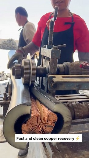 Heavy cable cleaned with machine – fast and efficient way to get clean copper from scrap cables. 💪⚡ #Scrap #Copper #CableCleaning #ScrapBuyer #HeavyCable #MachineWork #MetalRecycling #CopperRecovery #ScrapBusiness #Scrapbuyeruae #RecyclingProcess #230k #usa | Scrap Buyer UAE