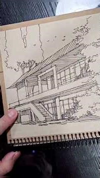 Modern House Sketch #drawing #art #sketch #architectureart #architecture #timelapse