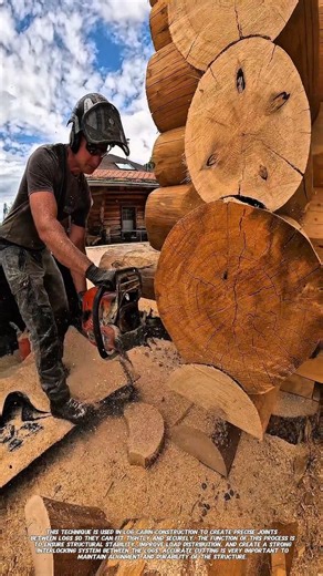 Smart Chainsaw Technique for Log Notching | Modern Log Cabin Construction.