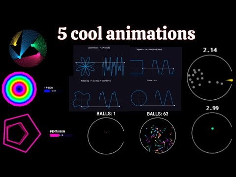 I visualized 5 animations in python, 5 animations in 1 video #math #art #geometry #mathart