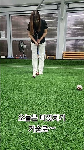 게이트볼 빗겨치기 기술 연습중 처음배우는 즐거움
