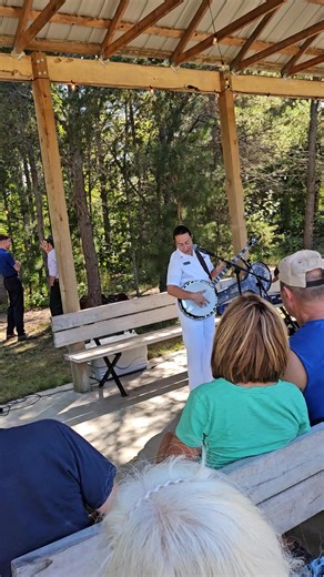 Musician First Class Haley Stiltner talking about how to anchor ⚓️ your hand while playing the banjo. 🪕 #navymusic #banjo #workshop #navyband100 | United States Navy Band