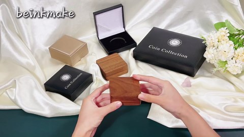 Coin Display Case PU Black Velvet Display Coin Box 45mm Challenge Coin Storage Presentation Box for Commemorative Coins Medals, 10 Slots