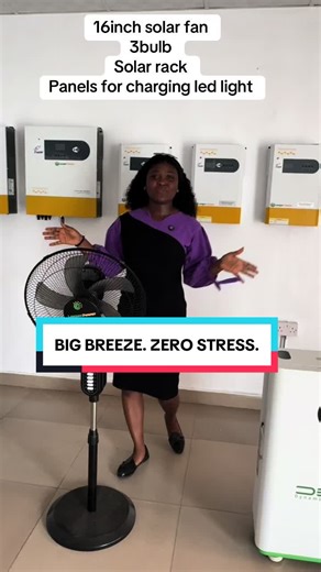 Say goodbye to heat and blackout stress! Our 16-Inch Solar Fan delivers strong airflow, long-lasting cooling, and runs completely on solar power. Comfort just got smarter. Call:08142210679 #solarsystem #solarfan #fan #solar