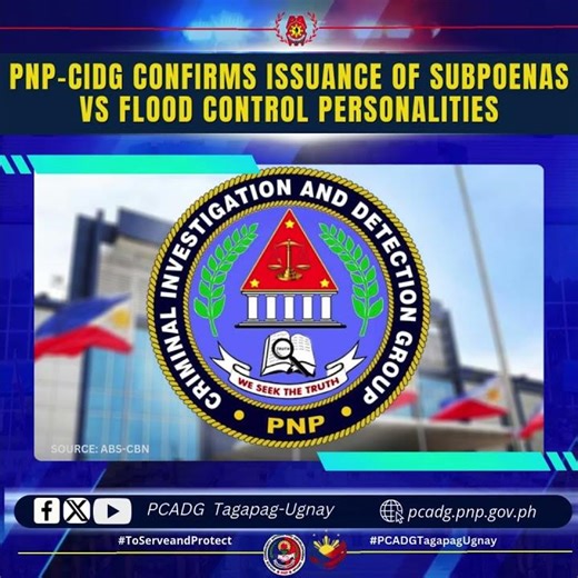 PNP-CIDG confirms issuance of subpoenas vs flood control personalities