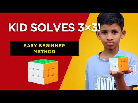 🧩Real-Time 3×3 Rubik's Cube Solve | Beginner Algorithm | No Cuts! Kid Solves a 3×3 Rubik's Cube