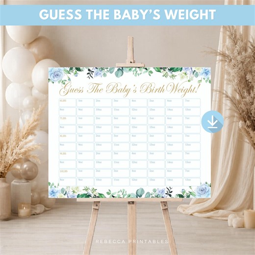 Guess the Baby Weight Printable Boy Baby Shower Betting Square Office Baby Shower Games Boy Party Game Baby Predictions Game Baby Pool Game - Etsy