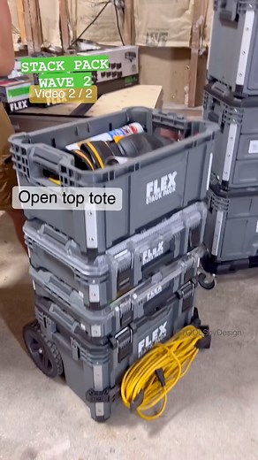 5.4K views · 40 reactions | New Stack Pack deep organizer, crate, work surface, and more! Pre-orders going live today. FLEX Power Tools - North America #flexpowertools #flexstackpack #packout #construction #tools #powertools #carpentry #plumber #electrician | TOOLS by Design | Facebook