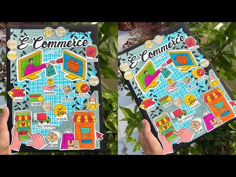 Easy e Commerce project file decoration idea. E Commerce practical file, notebook, scrapbook,