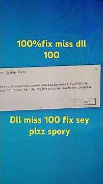 how to fix problem MSVCP100.dll)Error msvcp dll100 ko kasa fix kra )for cry prime problem msvcp100