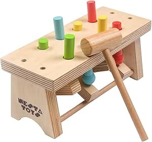 Wooden Pounding Bench Toy with Hammer