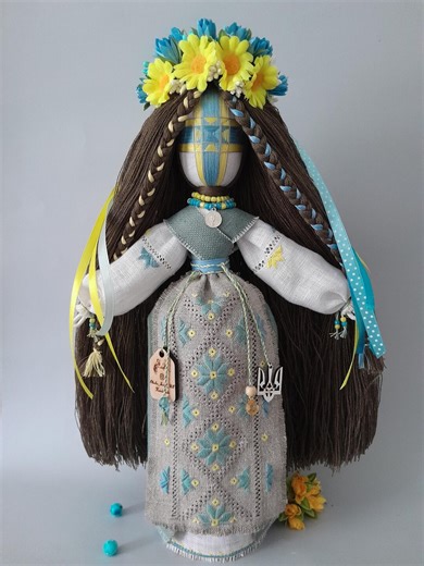Hand Embroidered Ukrainian Motanka Doll, Heirloom Textile Art - Etsy