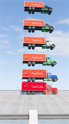 😱 15 Trucks Drop Test | BeamNG.drive CRAZY Crash #beamng #beamngdrive #gaming #carcrash #carvssteel