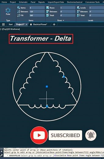 AutoCAD Electrical Practice-Transformer Delta #autocadelectrical #autocad #transformers #transformer