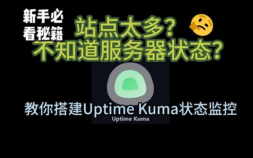 [建站教程]站点太多？不能随时知道服务器状态？| 教你使用Uptime Kuma状态监控