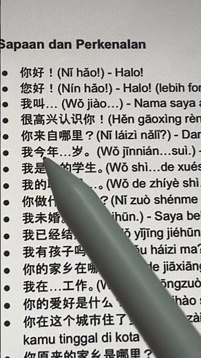 Sapaan dan perkenalan dalam bahasa mandarin #belajarbahasamandarin