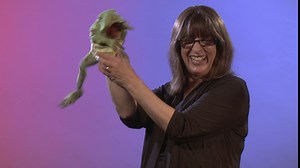 Folkmanis Jumping Frog Hand Puppet, Green/Spotted Brown, 8"