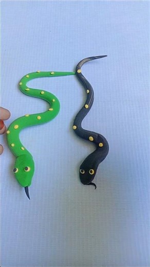 how to make clay snake 🐍 #creativeclayideas #clayart #diy #foryou #art #clay #claysnake