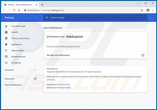 WebExplorer Browser Adware