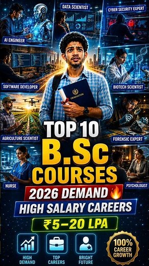 Top 10 B.Sc Courses in Demand 2026 🚀 Highest Salary Courses After 12th