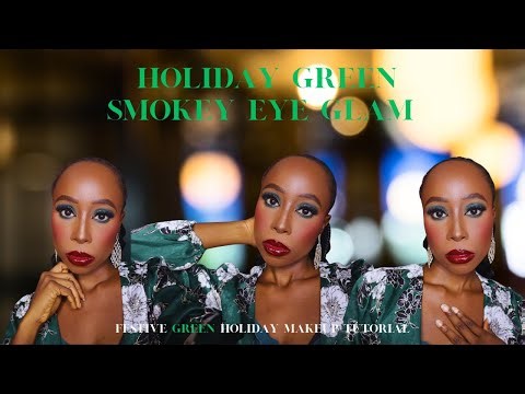 EMERALD GREEN SMOKEY EYE TUTORIAL || VIRAL HOLIDAY GLAM MAKEUP