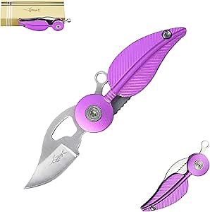 XIPHIAS Mini Feather Series Pocket Folding Knife - 3.74" Total (Purple)