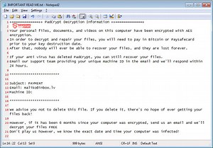 Remove PadCrypt Ransomware and Restore .ETC Files