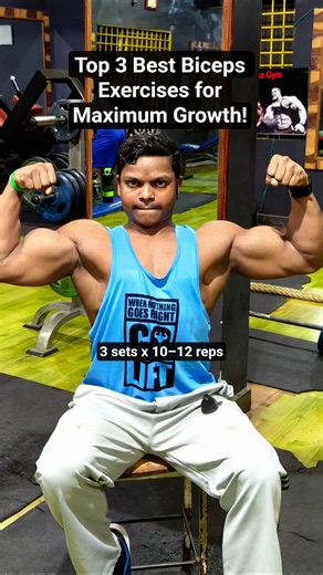 Top 3 Best Biceps Exercises for Maximum Growth! #biceps #tips #gym
