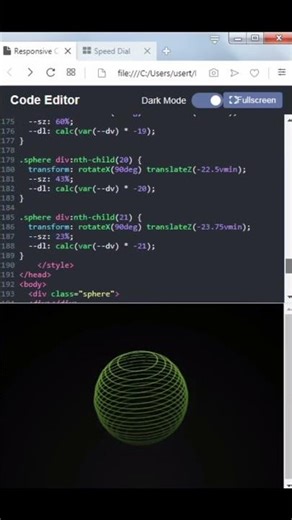 CSS Light Sphere Infinity Animation #shorts