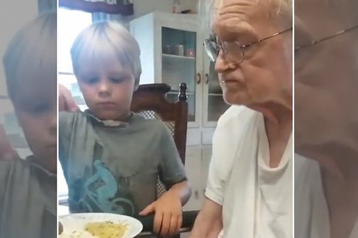 Selfless kid feeds grandfather with Alzheimer’s