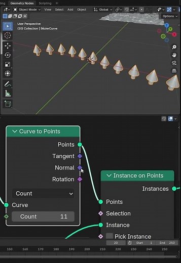 Curve modeling tips in Blender