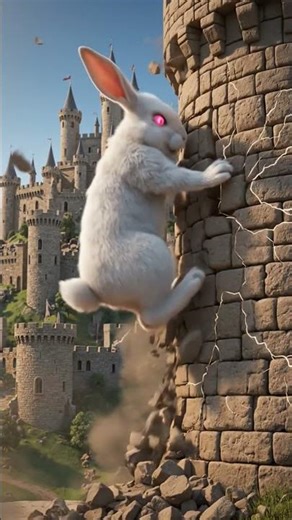 rabbit destroy castle 🏰 #rabbit #video #youtubeshorts