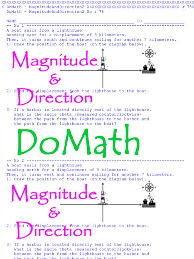 DoMath-Algebra An Application of the Magnitude and Direction of Vectors No78 Classroom : https://classroom.google.com/c/NzUzMDAzMDkwNjUy?cjc=kfhczaki Index : https://docs.google.com/document/d/1XpPxFh8TUOr7o75LsDAaV40rmHPISiHhSC_e3M8Qw30/edit?usp=sharing Questions : https://drive.google.com/file/d/1wz0DSlws7QczF1joTiD5Tr2MCrM3UtGQ/view?usp=sharing Answers : https://drive.google.com/file/d/1kmdNGnTRb4fatSnNsQHkDXEw72LTNb_s/view?usp=sharing 100