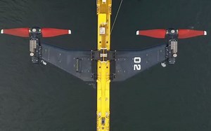 英国O2潮汐发电机的航拍视频