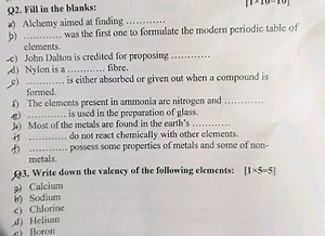 Q2. Fill in the blanks:a) Alchemy aimed at finding \qquadb) \... | Filo