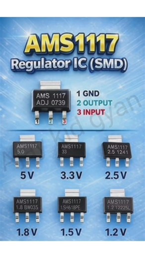 AMS1117 Regulator IC (SMD) ⚙️ #diy #shorts #regulator #short