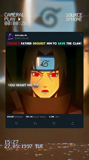 Nobody Expected Itachi's Father To Say This... 😢 #ItachiUchiha #UchihaClan #anime #shorts