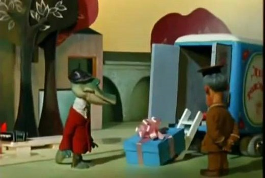 Gena the Crocodile celebrates his birthday. Excerpt from "Cheburashka" Soviet animation film, 1971 | Soviet Visuals