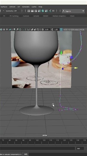 3D Glass in Maya (NURBS Tool) ✨